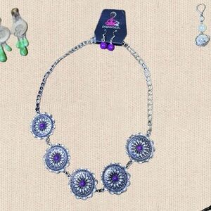 Paparazzi Silver Necklace with Purple Accents